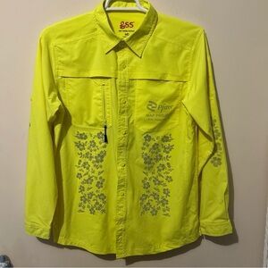 GSS High Visibility Workwear Shirt Unisex Women Medium Pockets Roll Up Buttons